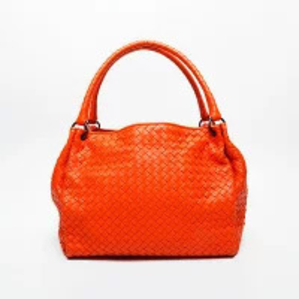 Bottega Veneta Intrecciato Shoulder Bag Orange
